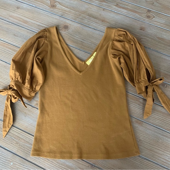 Anthropologie Puffed Sleeve Top NWT - Picture 4 of 11